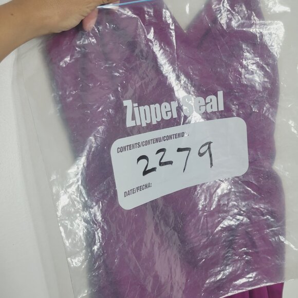 Evan Picone Purple Sleeveless V-Neck Gathered Cocktail Sheath Knee Dress Size 12 - Picture 10 of 10